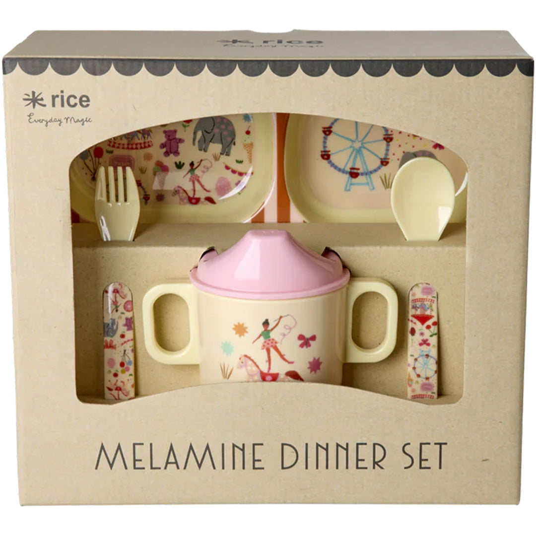 rice kinderservies fun fair - roze - 4st | BABOX-4ZFUFAI |