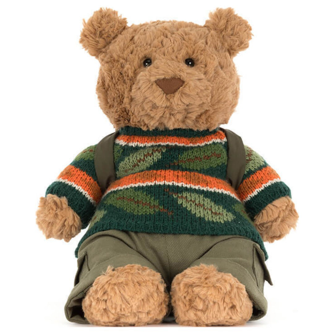jellycat knuffelbeer bartholomew in hiking outfit - 26 cm | BARM2OD | 3