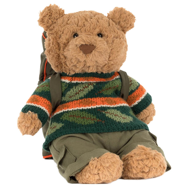 jellycat knuffelbeer bartholomew in hiking outfit - 26 cm | BARM2OD | 