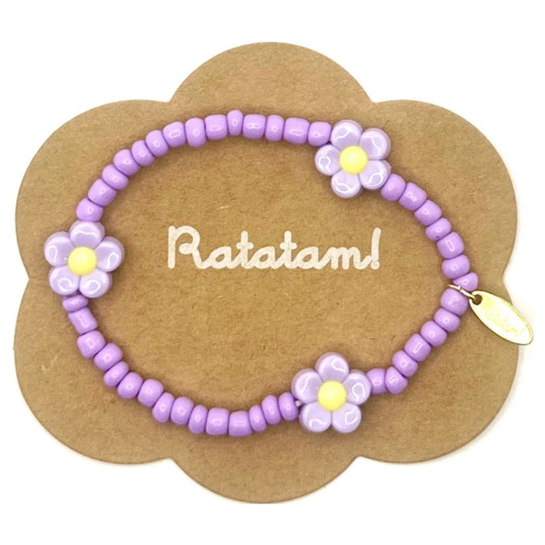 ratatam armband met bloem paars | BR-FLO06 | 2
