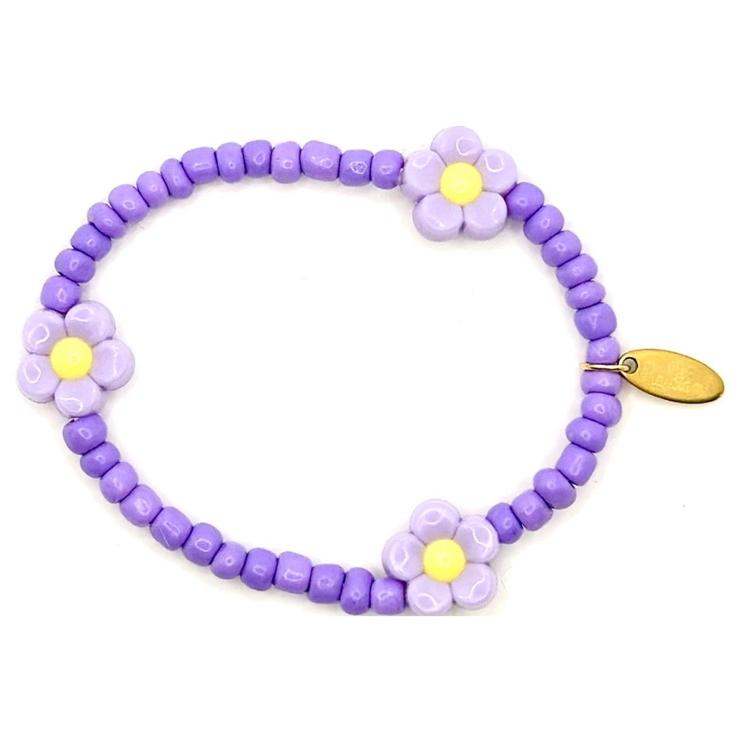 ratatam armband met bloem paars | BR-FLO06 | 
