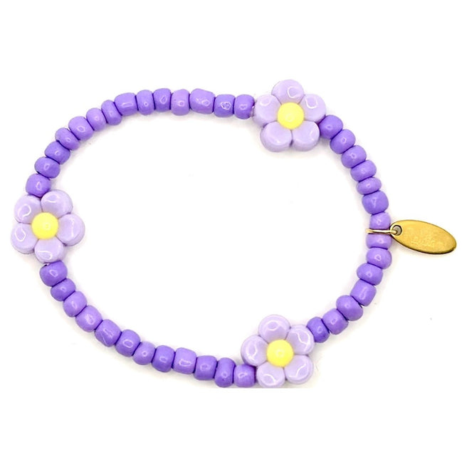 ratatam armband met bloem paars | BR-FLO06 | 