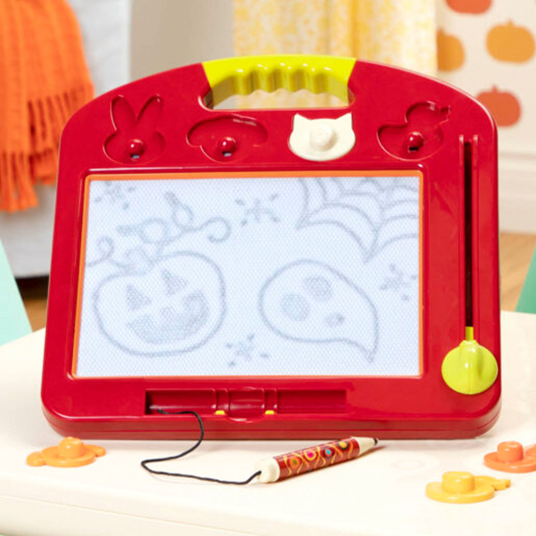 b toys magnetisch tekenbord met dierenstempels - rood
