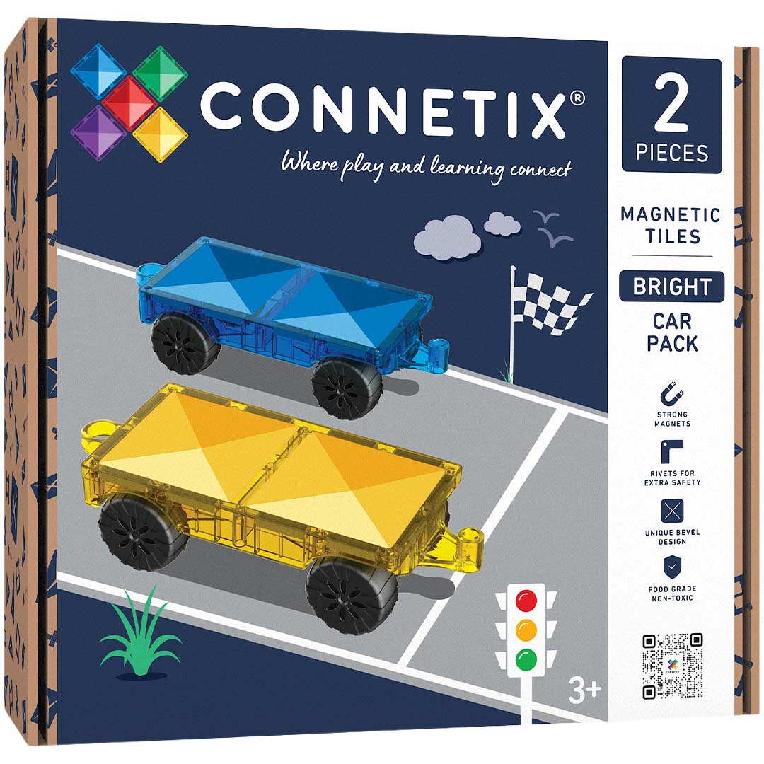 connetix set d'extension bright car - 2 pcs