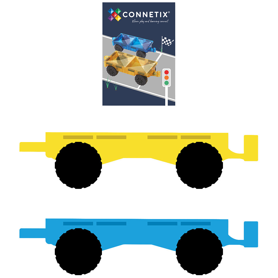 connetix set d'extension bright car - 2 pcs