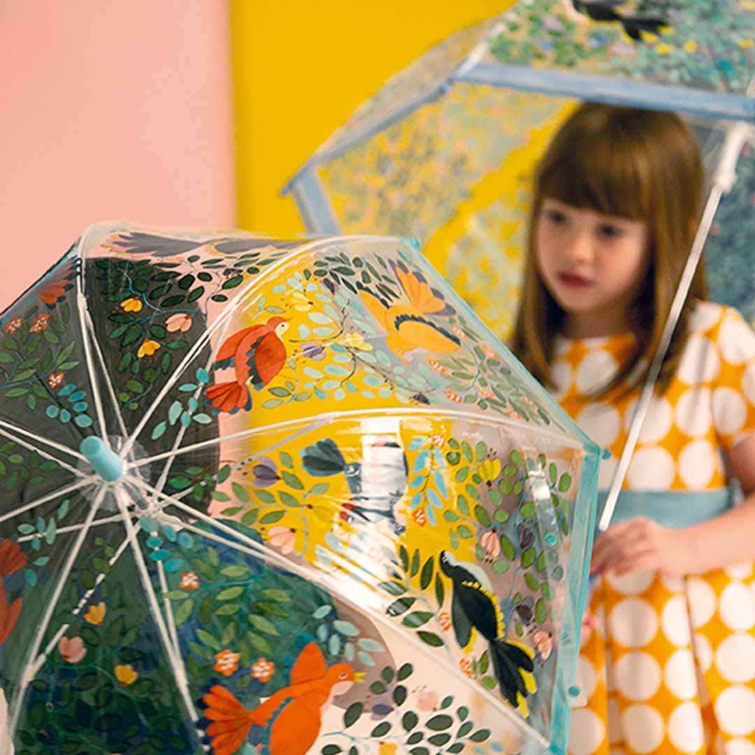 djeco parapluie pour enfants fleurs et oiseaux