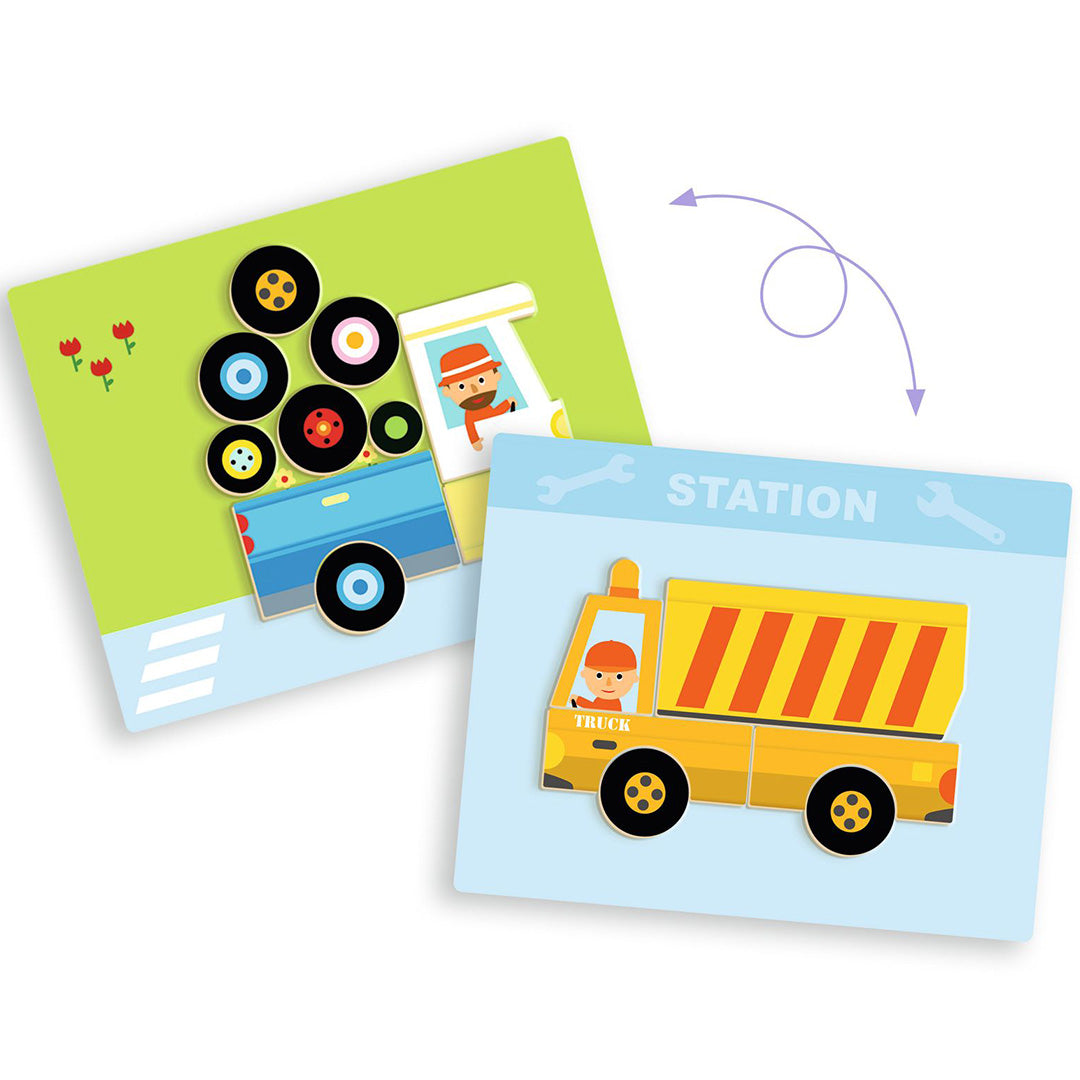 DJ03074 | djeco magneetset inzebox vehicles - 36st | 3