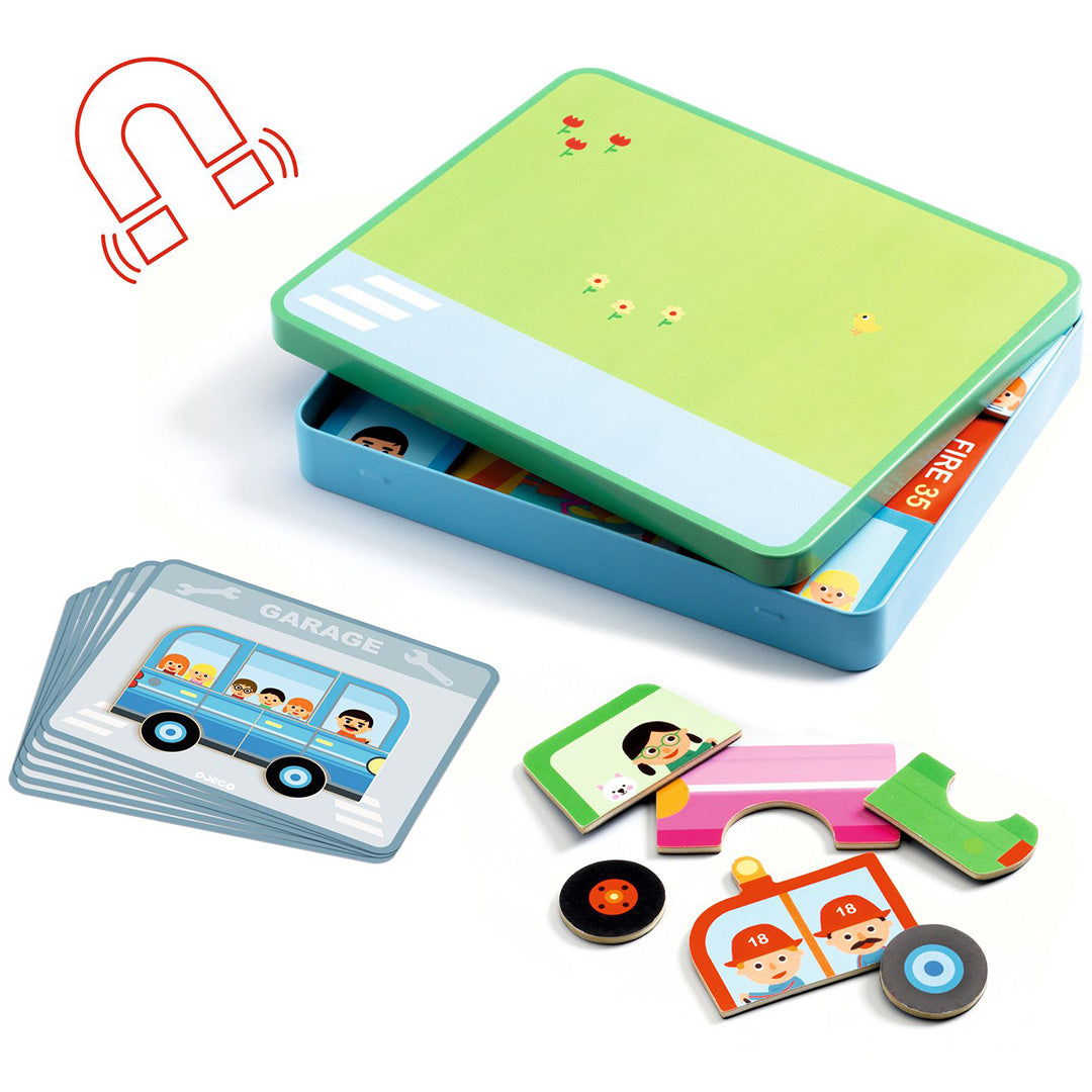 DJ03074 | djeco magneetset inzebox vehicles - 36st | 2
