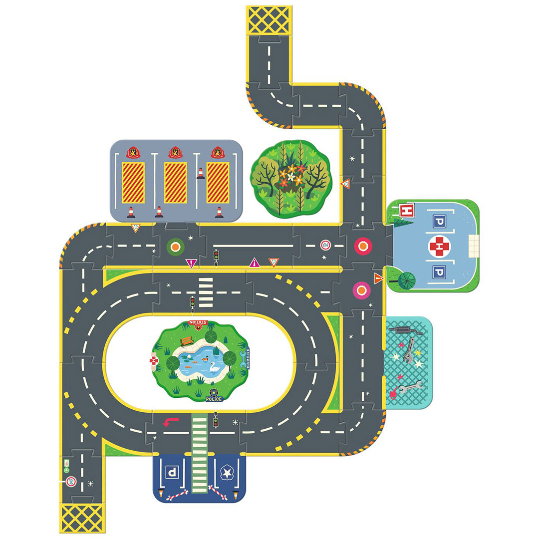 djeco crazy motors vloerpuzzel puzzl'up city giant - 33st | DJ05499 | 4
