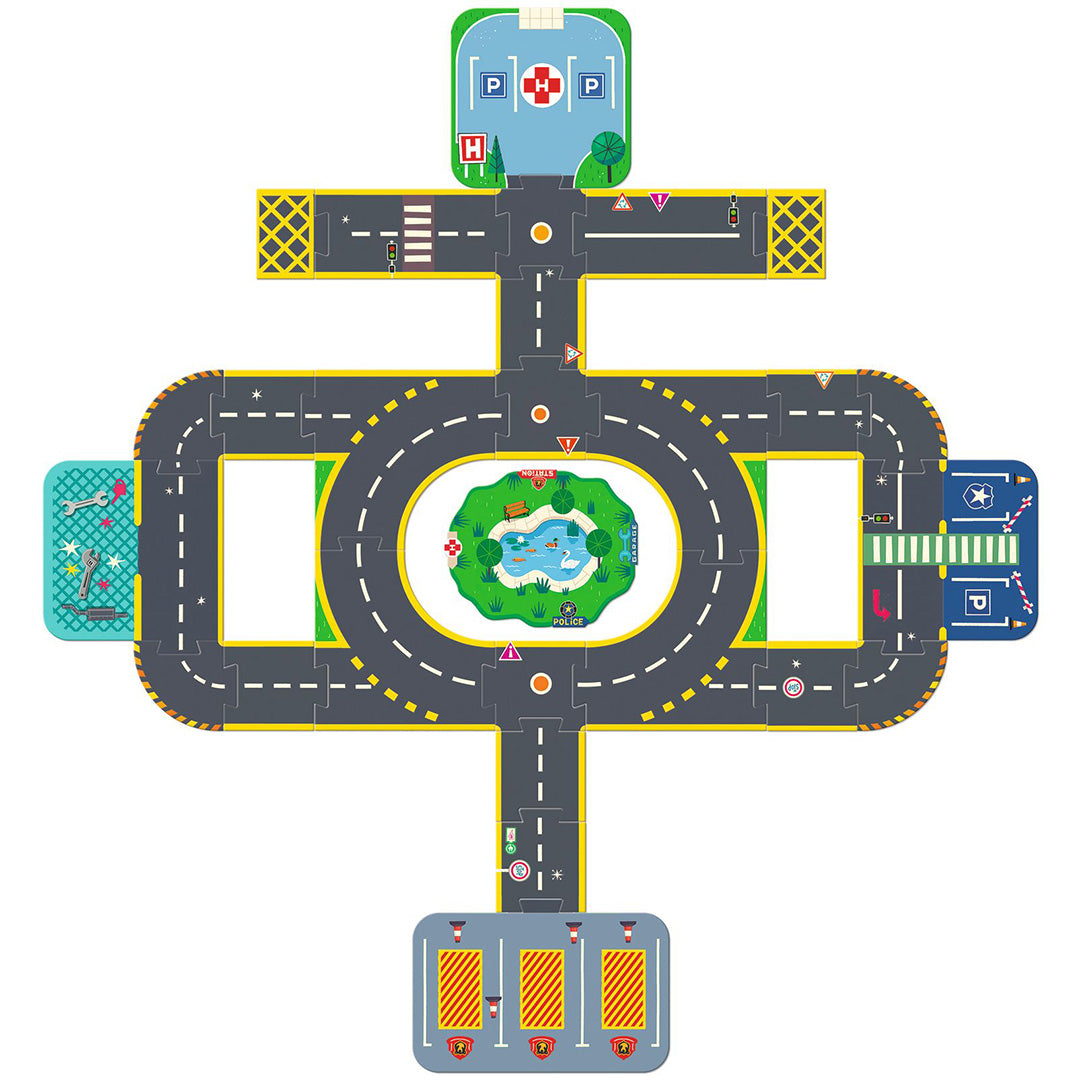 djeco crazy motors vloerpuzzel puzzl'up city giant - 33st | DJ05499 | 2