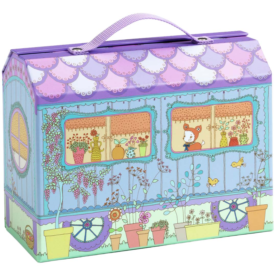 djeco tinyly draagbaar poppenhuis - bluchka & indie | DJ06952 | 4
