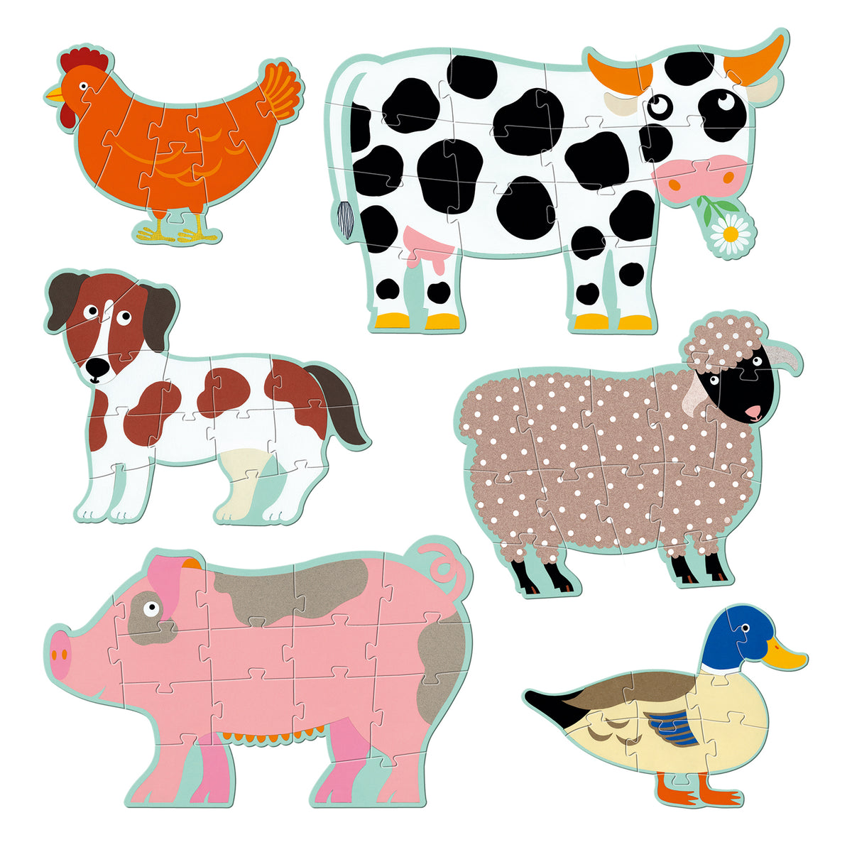 djeco puzzle honoré & amis 6 pièces