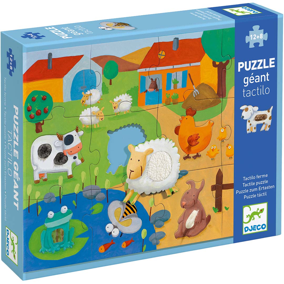 djeco puzzle sensoriel ferme - 20 pcs