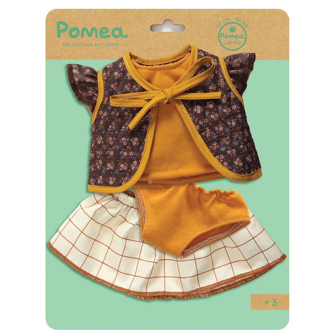 djeco poppenkledingset pomea lovely - capucine - 32 cm