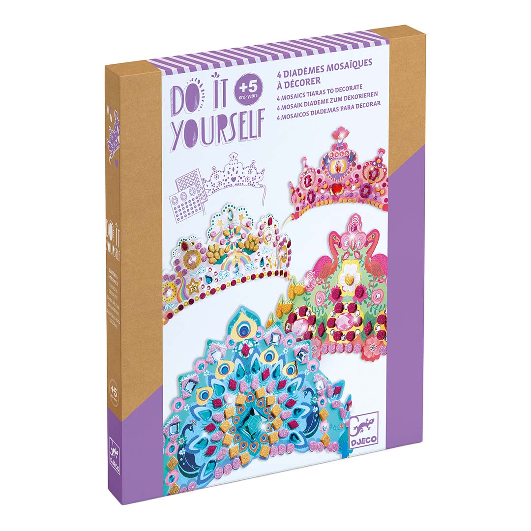 djeco coffret créatif mosaïque diadèmes princesses