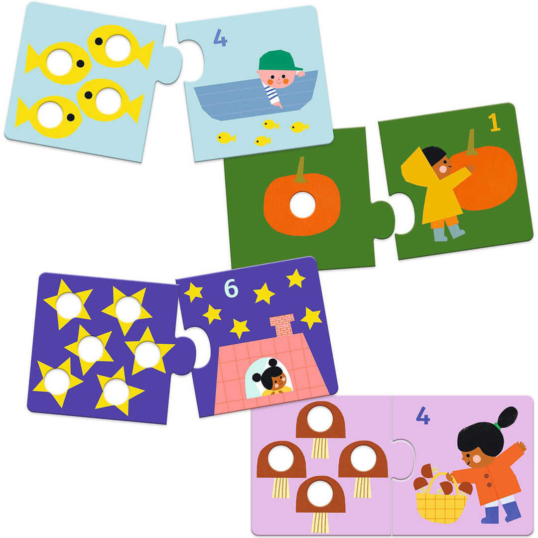 djeco puzzel duo - eerste cijfers - 12x2st | DJ08272 | 1
