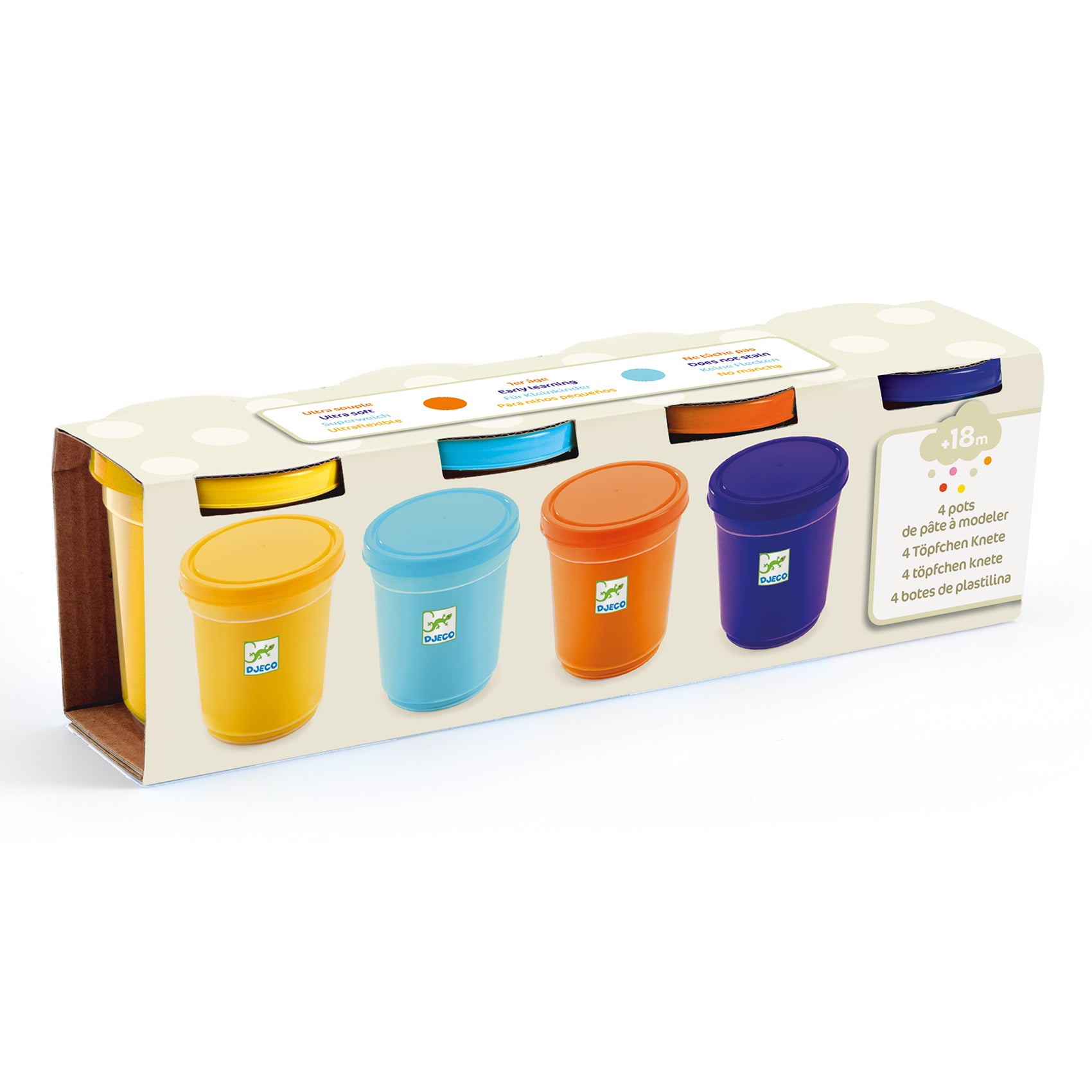 djeco 4 potjes boetseerklei - natuur DJ09027