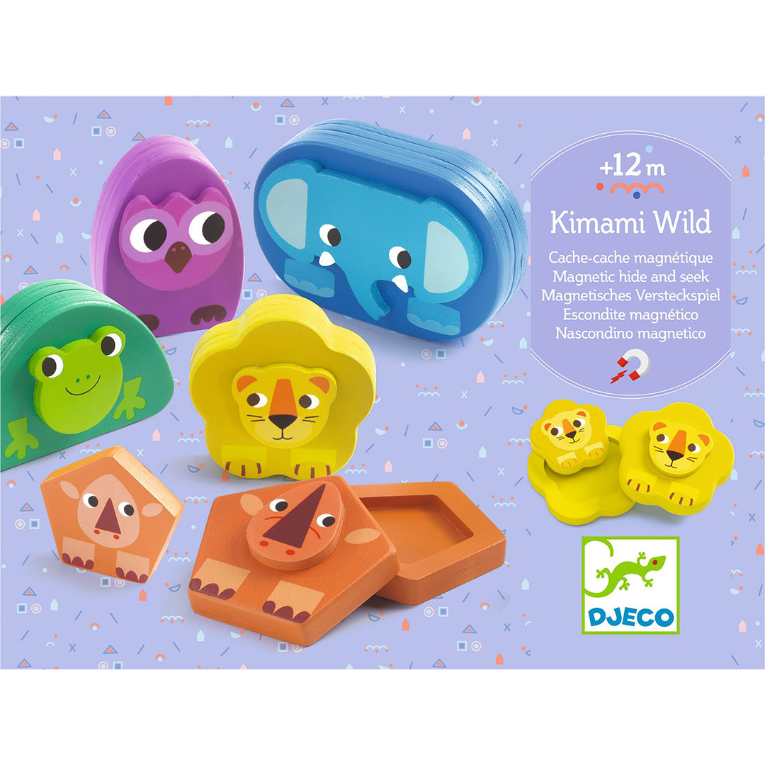 djeco jeu de cache-cache magnétique - kimami wild