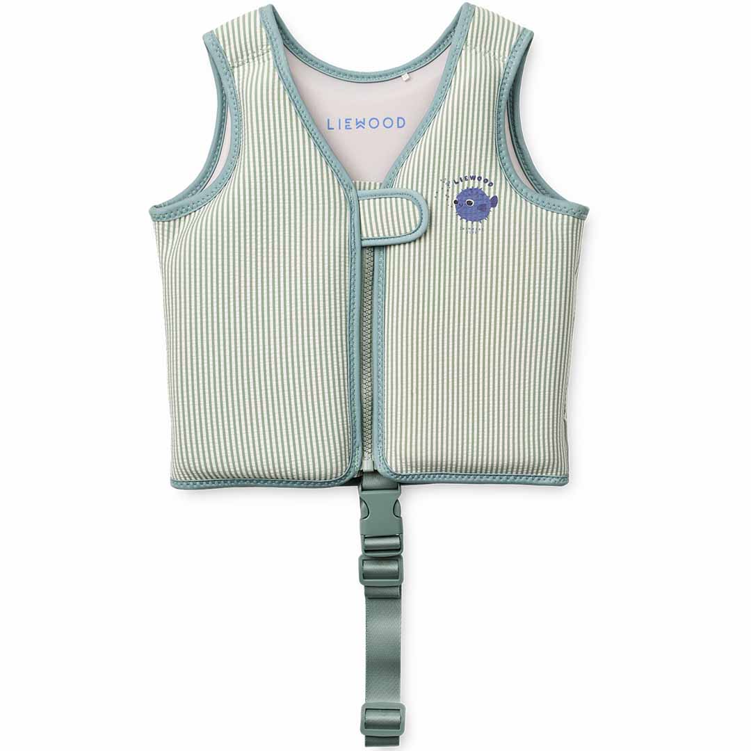 liewood zwemvest dove seersucker - peppermint - sandy - 11-15 kg | LW20739 | 4