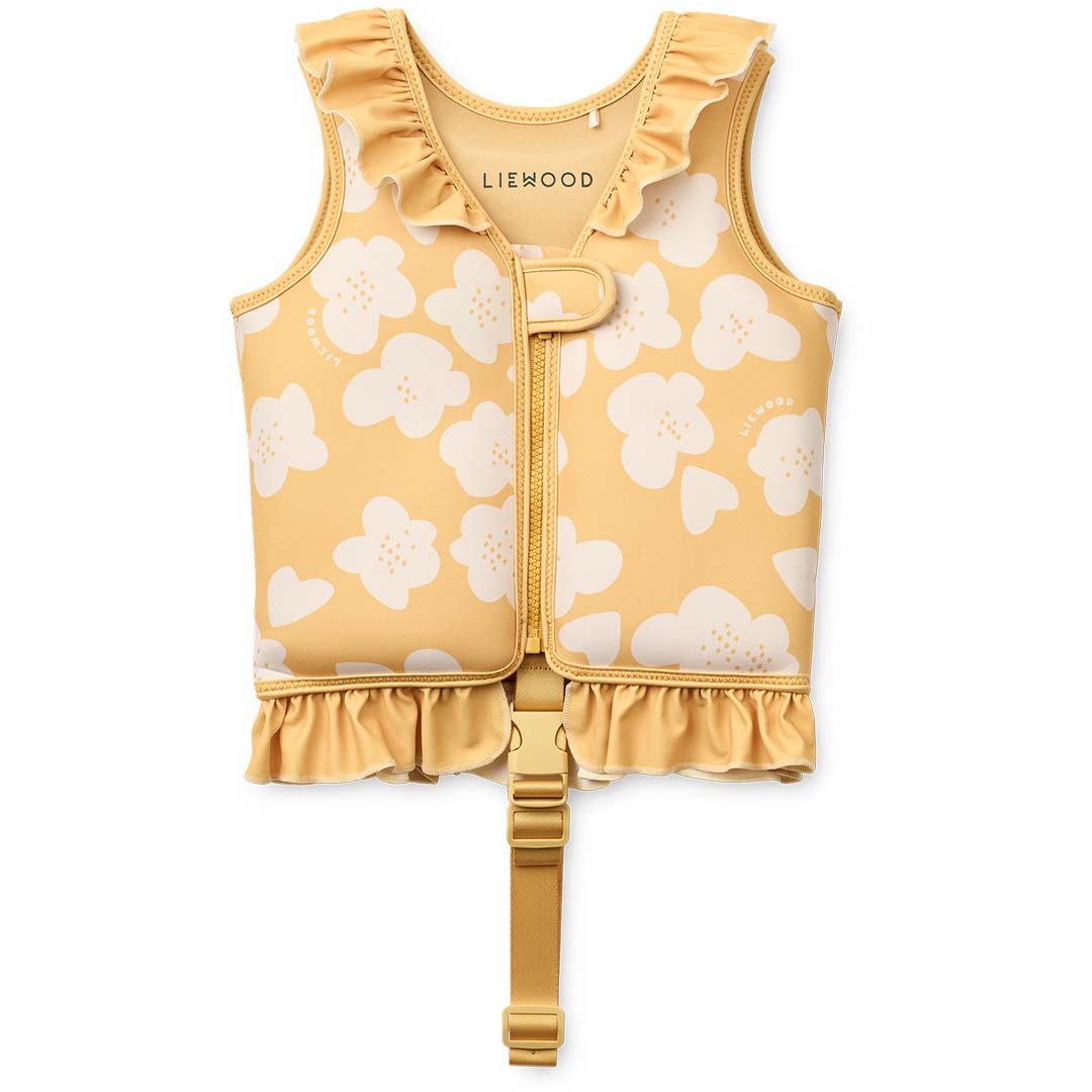 liewood zwemvest dove met ruches - flower - lemon yellow - 11-15 kg | LW20501 | 1