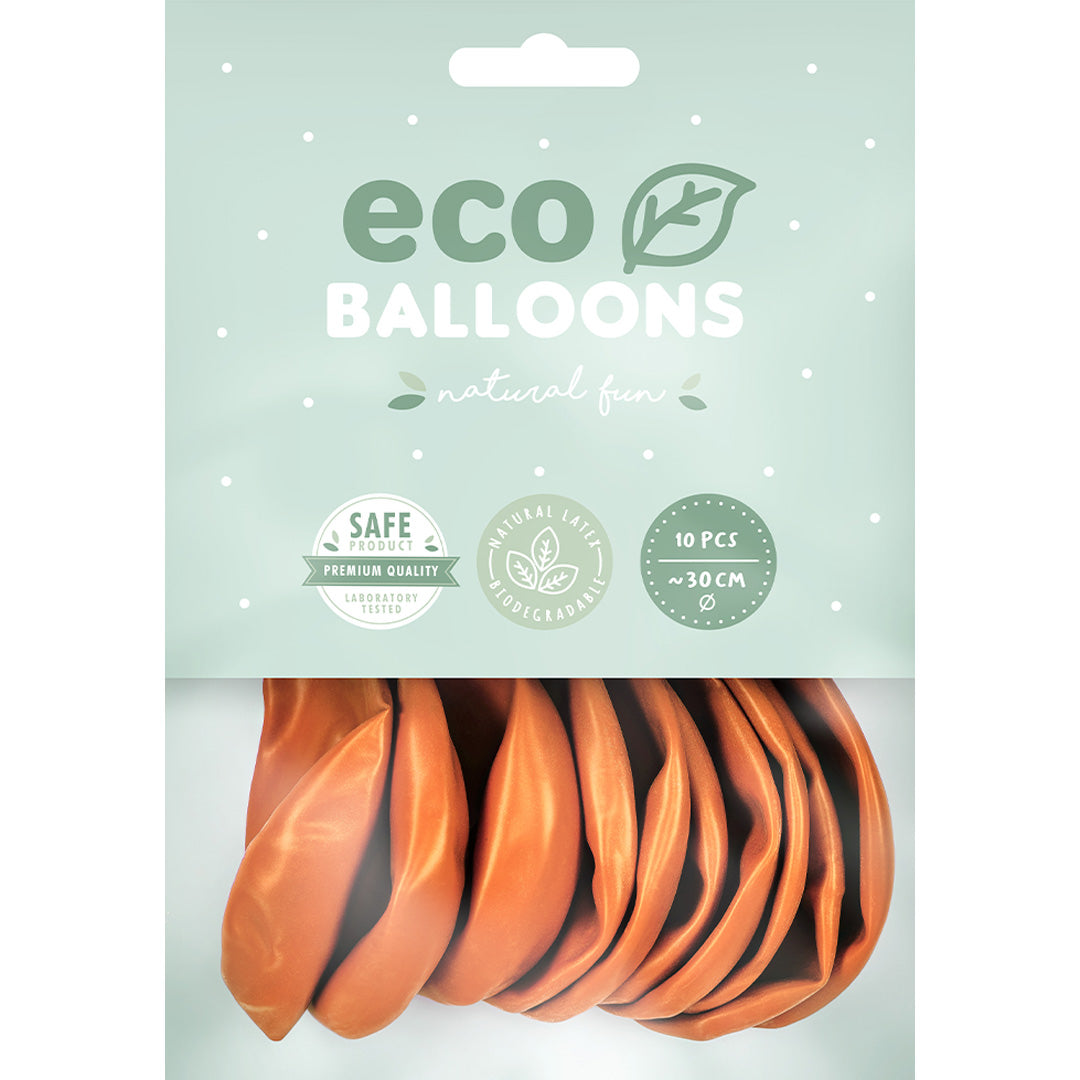 partydeco ballonnen metallic - orange - 30 cm - 10st | ECO30M-005-10 | 2