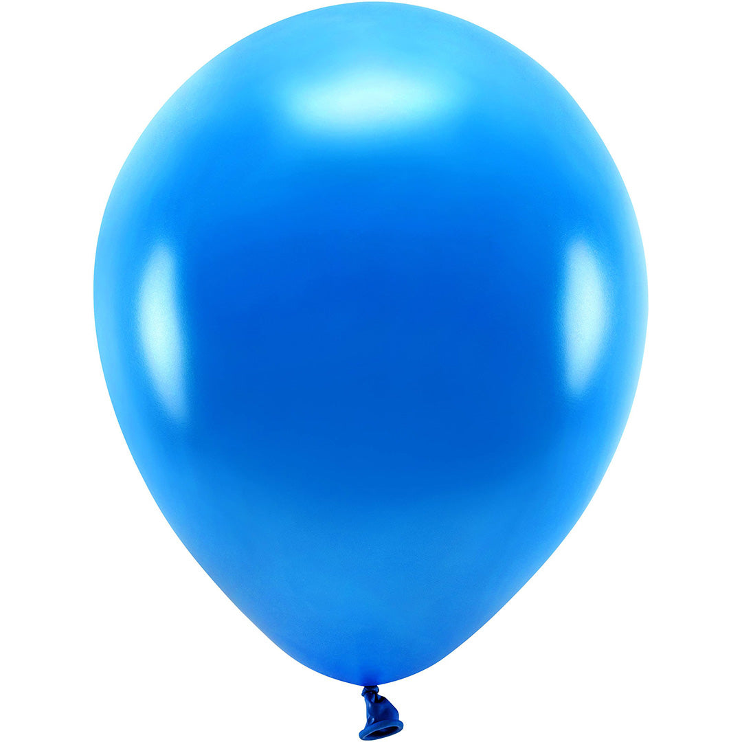 partydeco ballonnen metallic - navy blauw - 30 cm - 10st | ECO30M-074-10 | 1