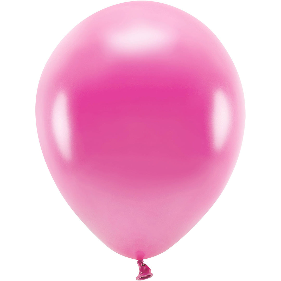 partydeco ballonnen metallic - fuchsia - 30 cm - 10st | ECO30M-080-10 | 1
