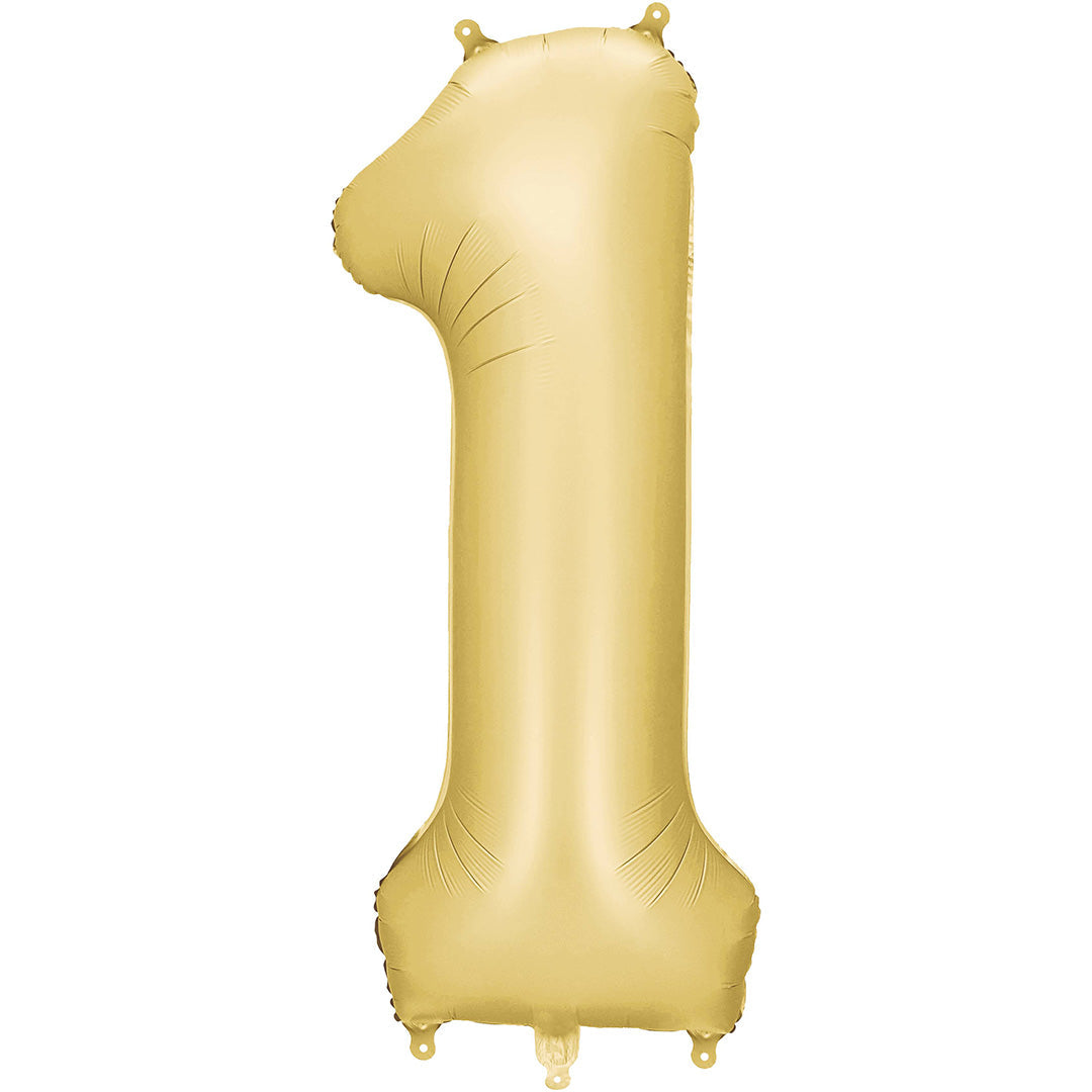 partydeco cijferballon 1 goud - 86 cm | FB1S-1-019 | 1
