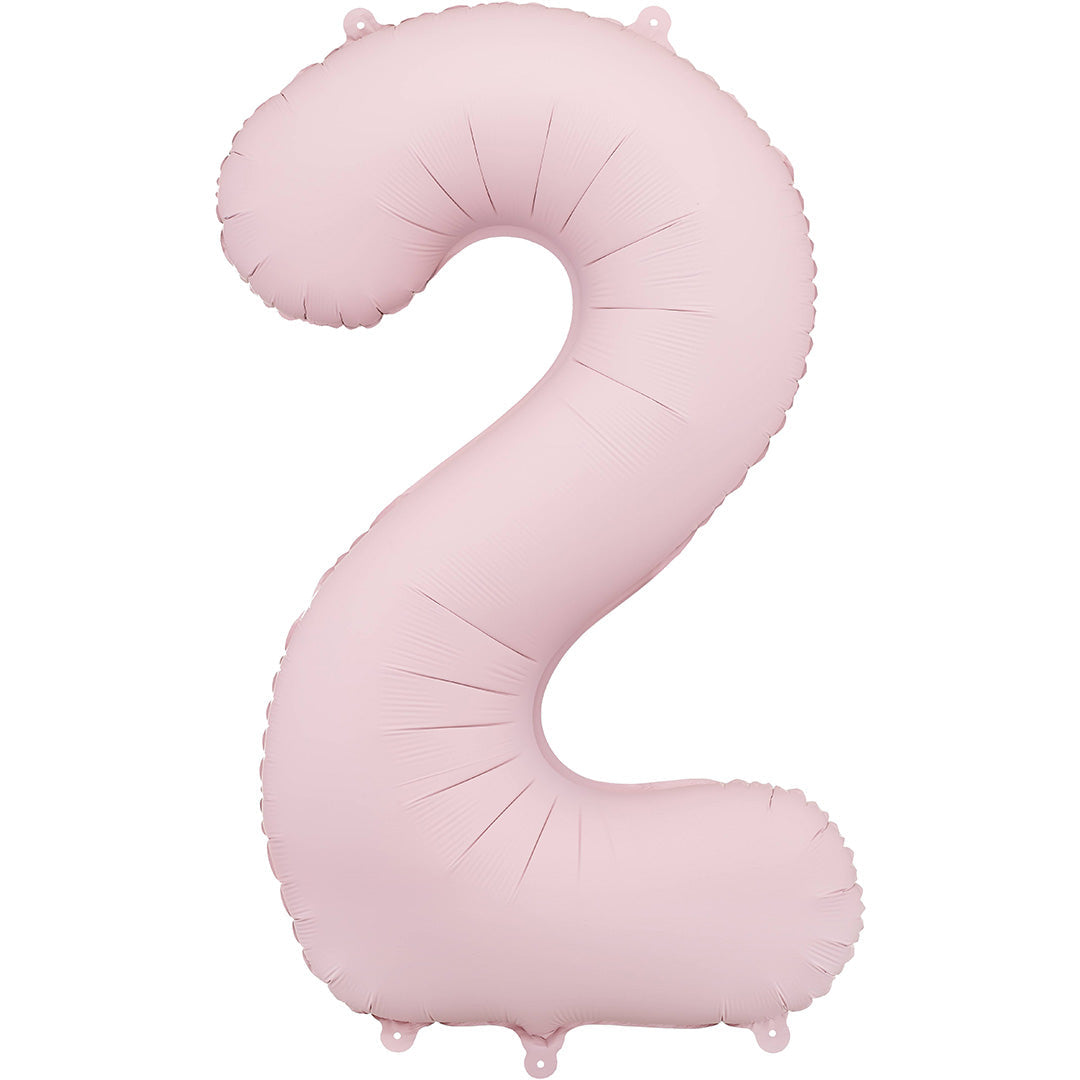 partydeco cijferballon 2 licht roze - 86 cm | FB1T-2-081J | 1