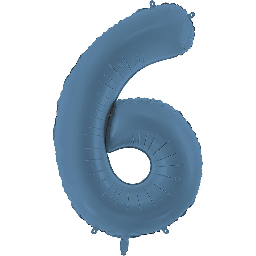 partydeco cijferballon 6 navy blauw - 86 cm | FB1T-6-074 | 1