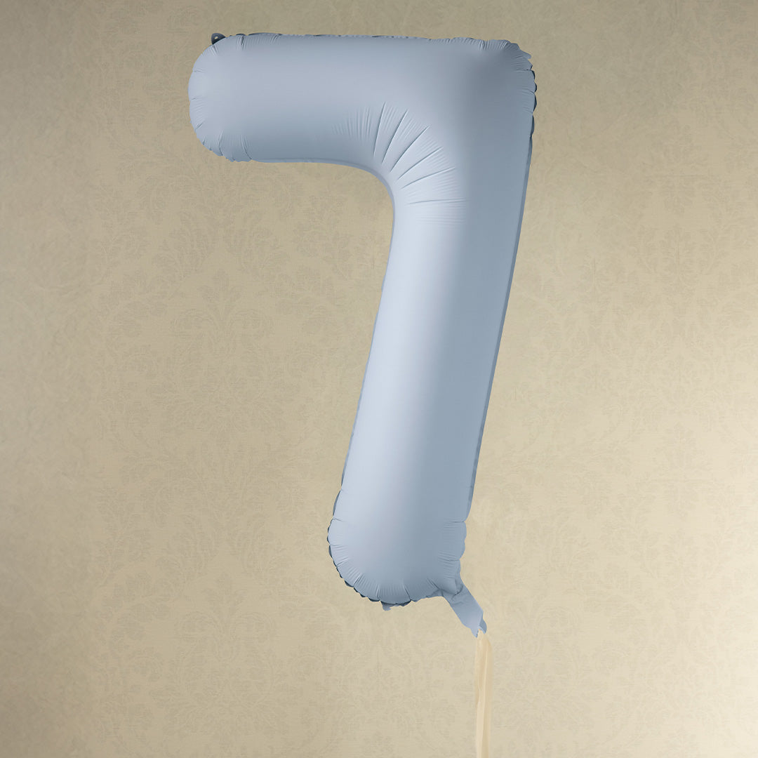 partydeco cijferballon 7 misty blauw - 86 cm | FB1T-7-093 | 2