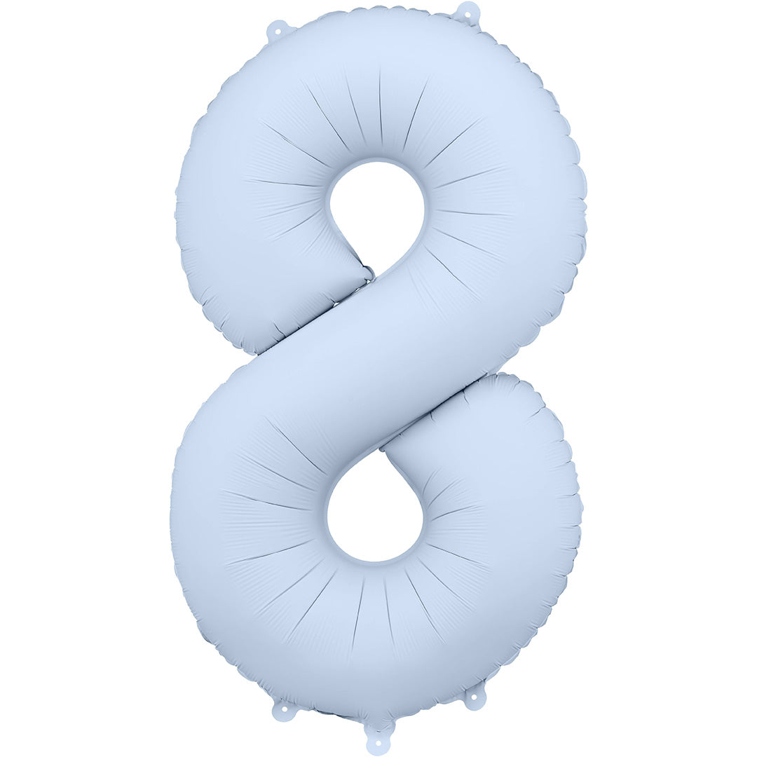 partydeco cijferballon 8 misty blauw - 86 cm | FB1T-8-093 | 1