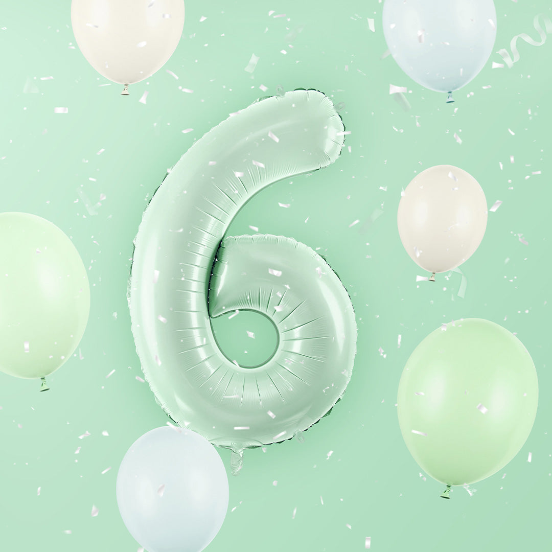 partydeco cijferballon 6 groen - 72 cm | FB230G-6-012 | 2