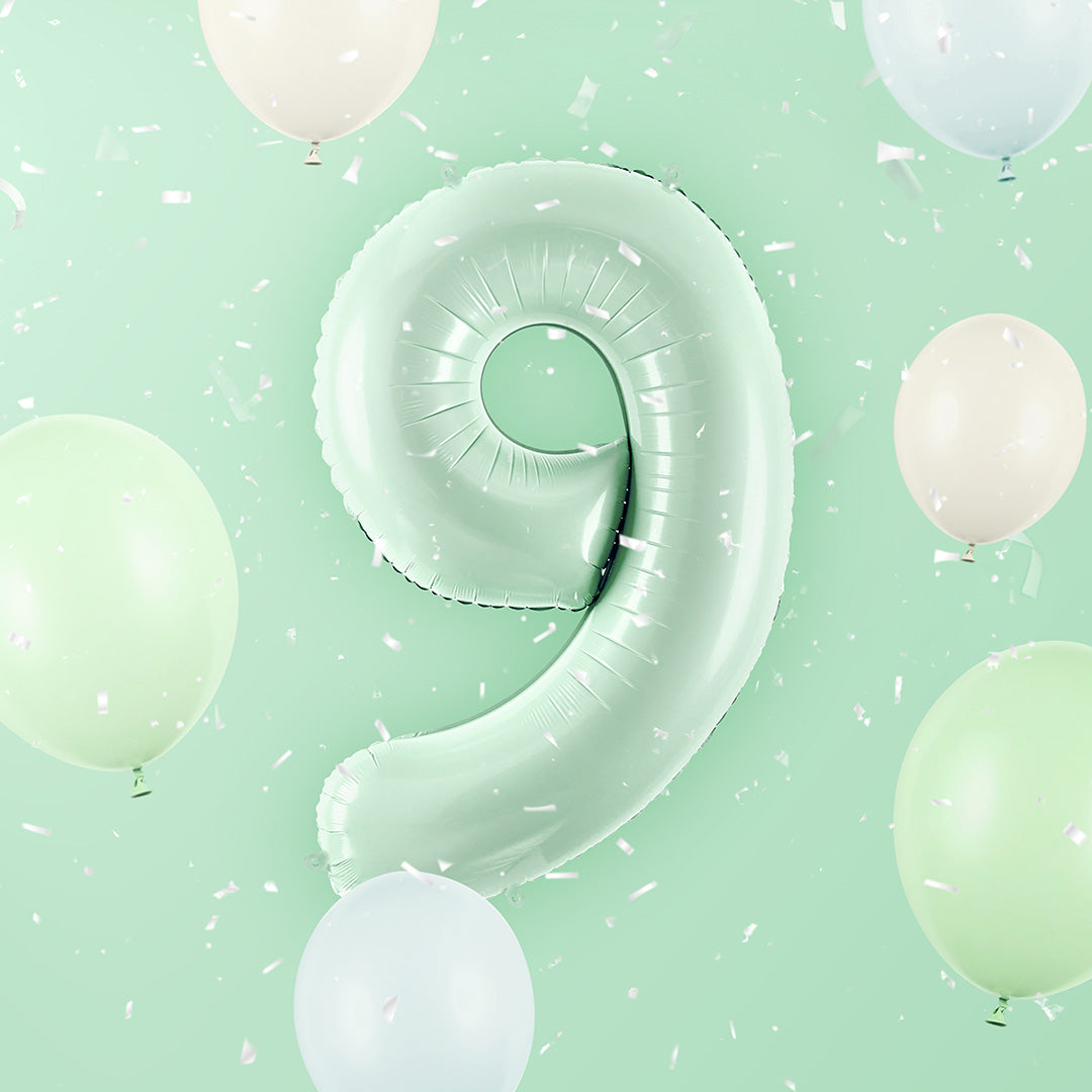 partydeco cijferballon 9 groen - 72 cm | FB230G-9-012 | 2