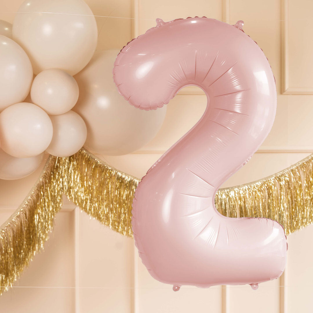 partydeco cijferballon 2 licht roze - 72 cm | FB230P-2-081J | 2
