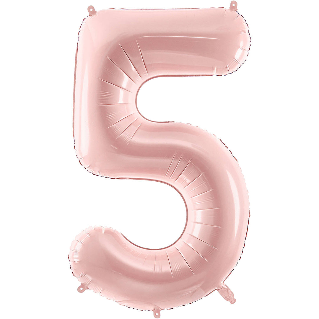 partydeco cijferballon 5 licht roze - 72 cm | FB230P-5-081J | 1