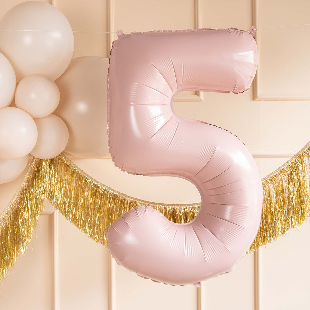 partydeco ballon chiffre 5 rose clair - 72 cm