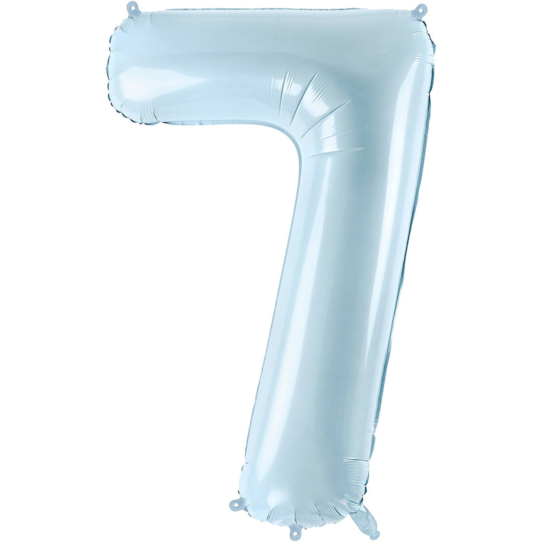 partydeco cijferballon 7 licht blauw - 72 cm | FB230P-7-001J | 1