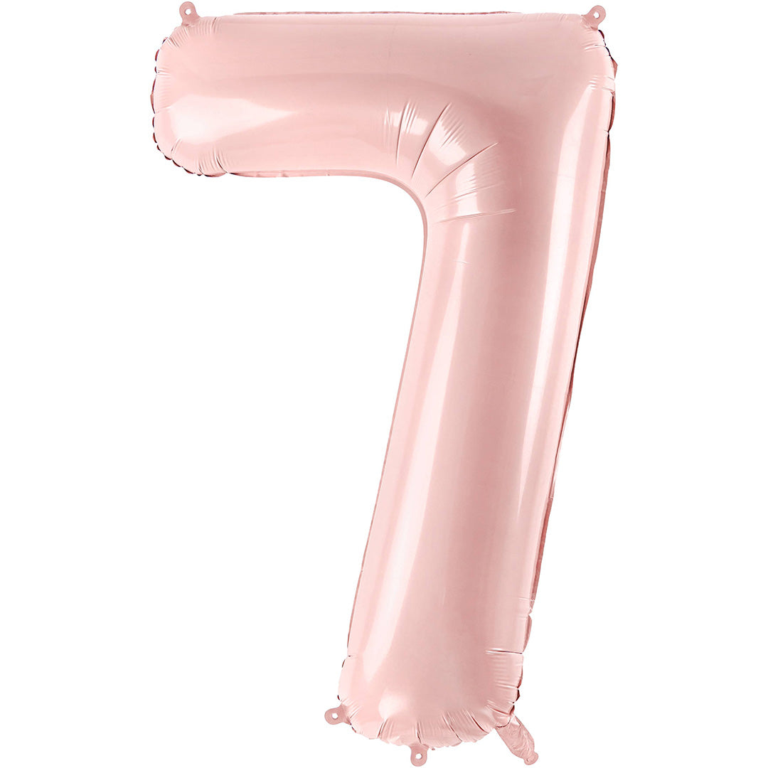 partydeco cijferballon 7 licht roze - 72 cm | FB230P-7-081J | 1