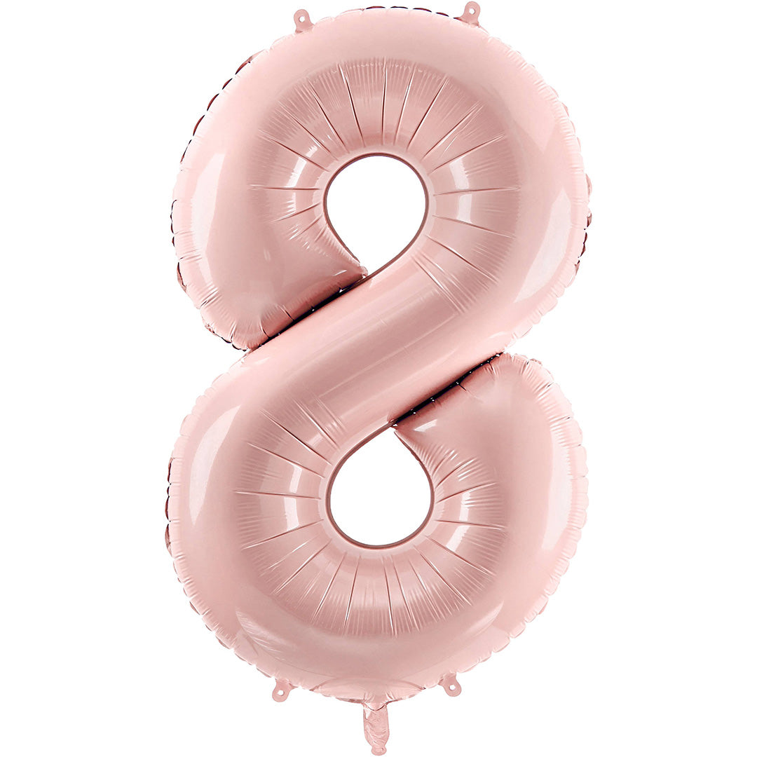 partydeco cijferballon 8 licht roze - 72 cm | FB230P-8-081J | 1