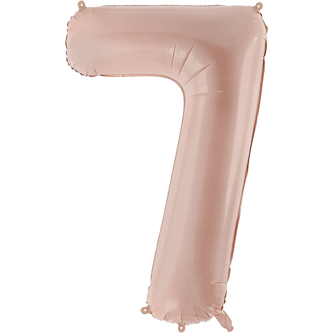 partydeco cijferballon 7 donker beige - 72 cm | FB230T-7-013C | 1