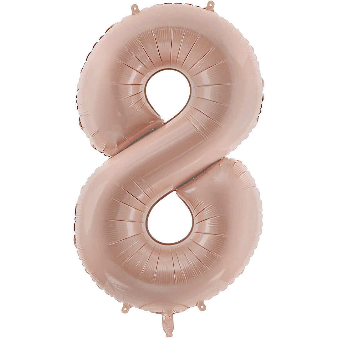 partydeco cijferballon 8 donker beige - 72 cm | FB230T-8-013C | 1