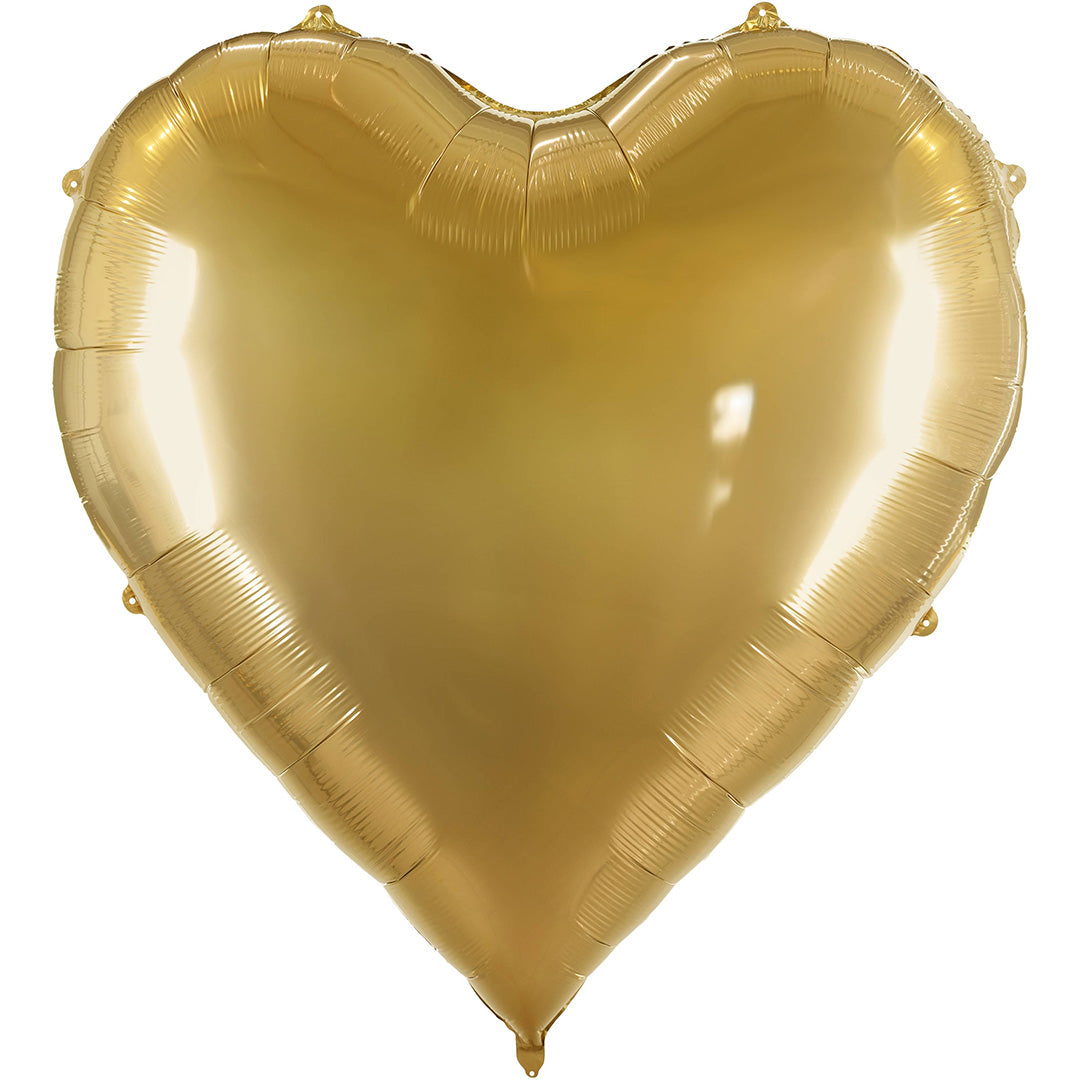 partydeco folieballon hart - goud - 136x129 cm | FB260-019 | 1