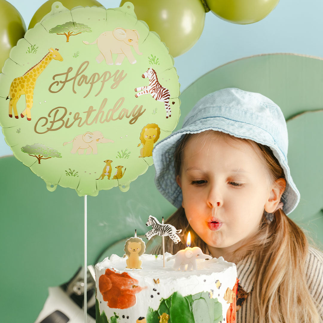 partydeco folieballon happy birthday - safari - 35x35 cm | FB388 | 2