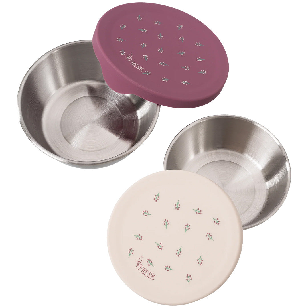 fresk boîte à goûter en inox - baies - 2 pcs