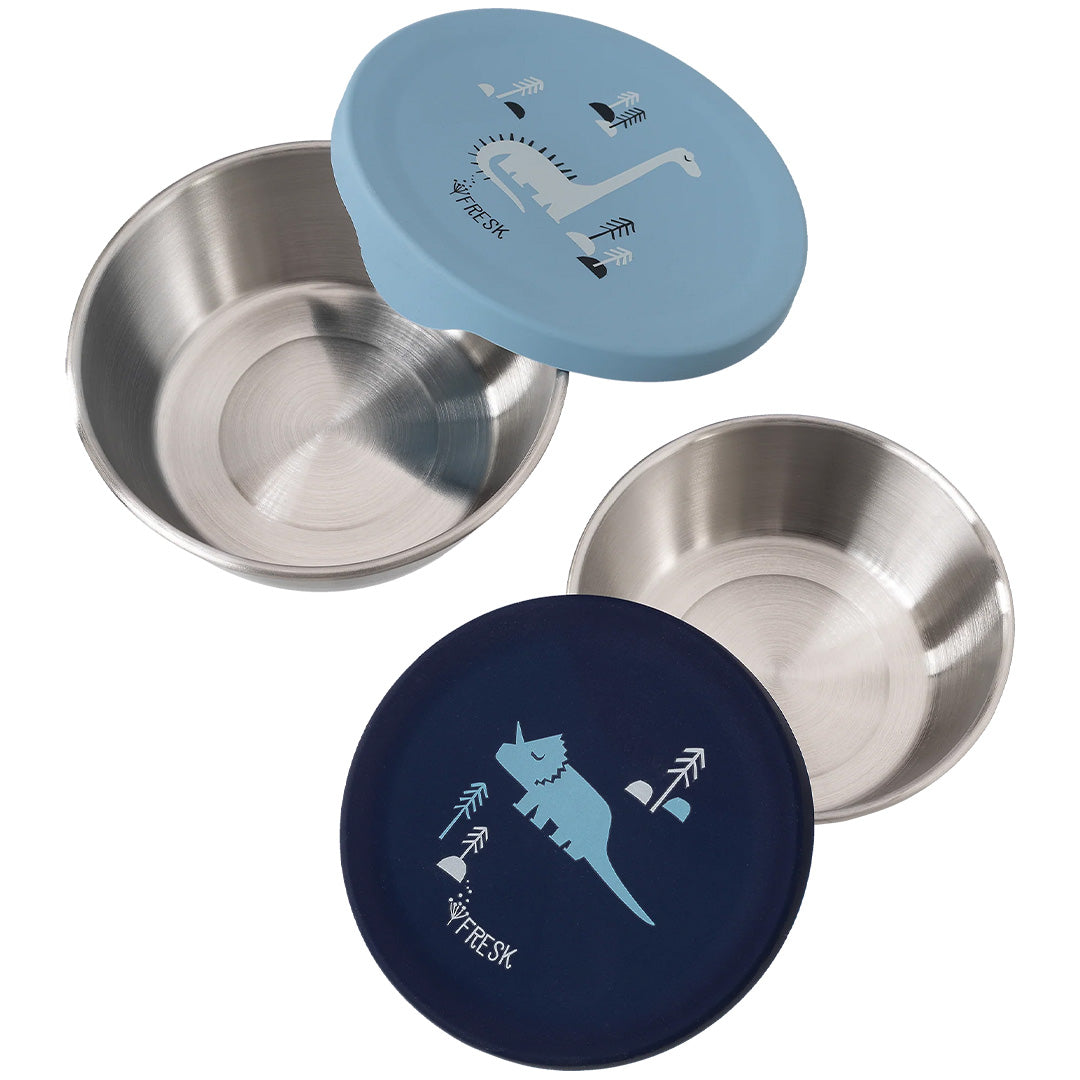 fresk boîte à goûter en inox dino - 2 pcs