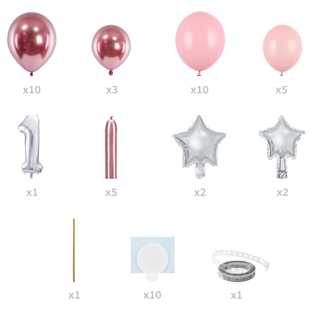 partydeco kit de ballons 1 - rose - 90x140 cm