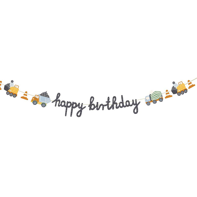 partydeco slinger happy birthday - bouwvoertuigen | GRL104 | 1