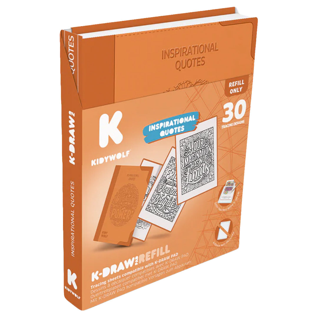 kidywolf extra tekenkaarten voor kidydraw pad - quotes - 30st | K-DRAW-PAD-REFILL-QUO | 4
