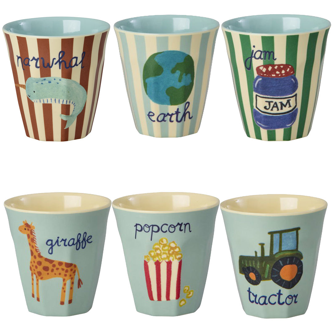 rice gobelet enfant abc - bleu - 160 ml - 6 pcs